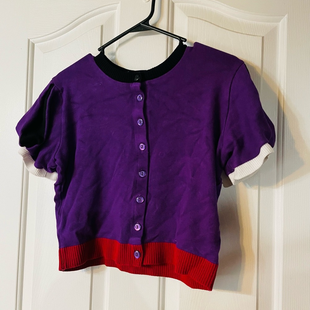 Elhoffer Designs Rare Evil Queen Poison Apple Purple and Red Women's Cardigan